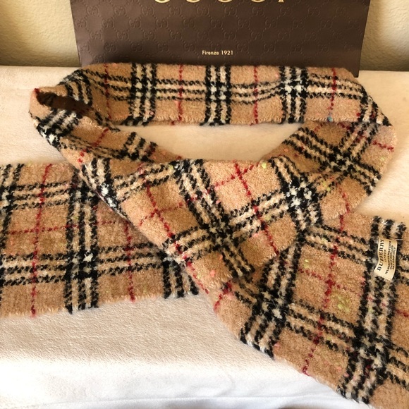 Burberry Nova Check Merino Boucle Fringe Scarf Aut - Picture 5 of 12